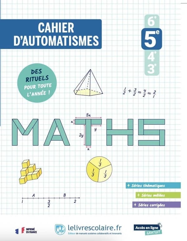 Maths ; 5e ; Cahier d'automatismes (édition 2026)