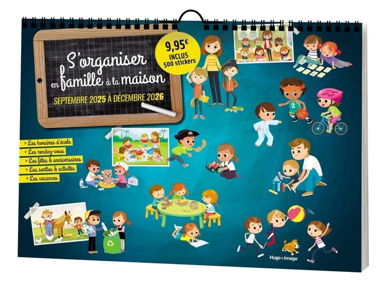 Calendrier s'organiser en famille à la maison : 500 stickers inclus