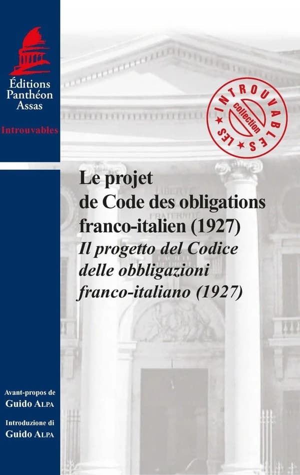 Le projet de code des obligations franco-italien, 1927
