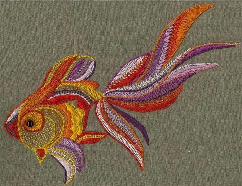 Pesked ruz broderie glazig