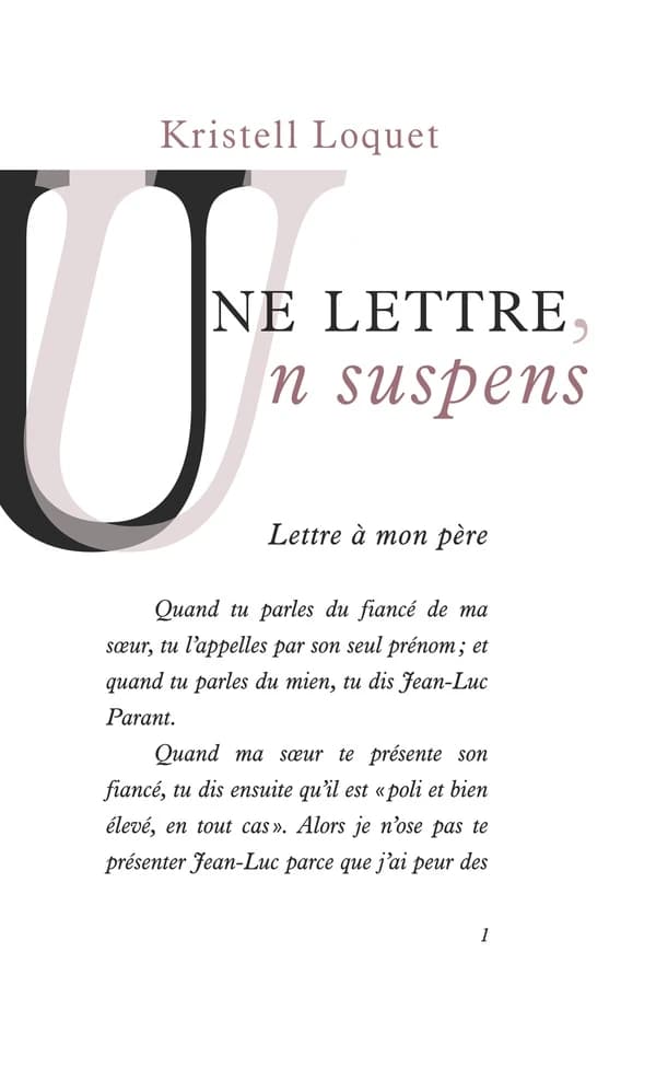 Une lettre, un suspens : lettre à mon père
