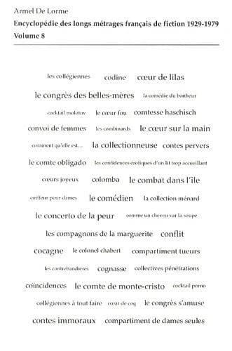 Encyclopédie des longs métrages français de fiction : 1929-1979. Volume 8, De "Cocagne" à "Convoi de femmes"