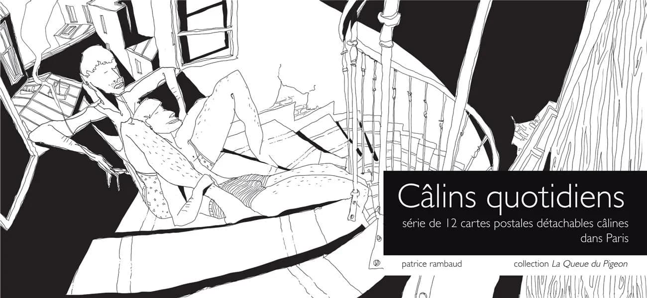 Câlins Quotidiens : série de 12 cartes postales détachables câlines dans Paris : [carte postale]