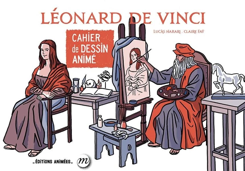 Cahier de dessin animé : Léonard de Vinci