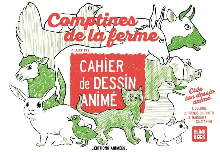 Blinkbook : Cahier de dessin animé : Comptines de la ferme