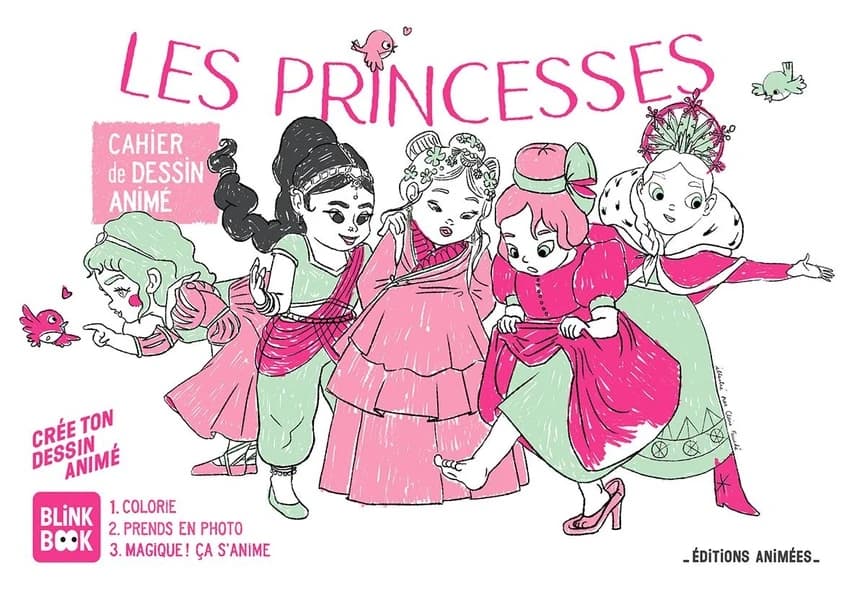 Blinkbook : Cahier de dessin animé : Les Princesses