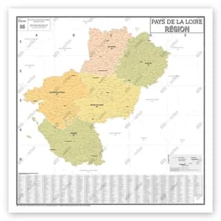 Carte administrative de la region pays-de-la-loire