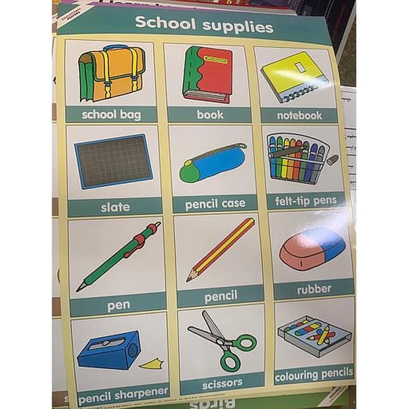 poster éducatif School supplies