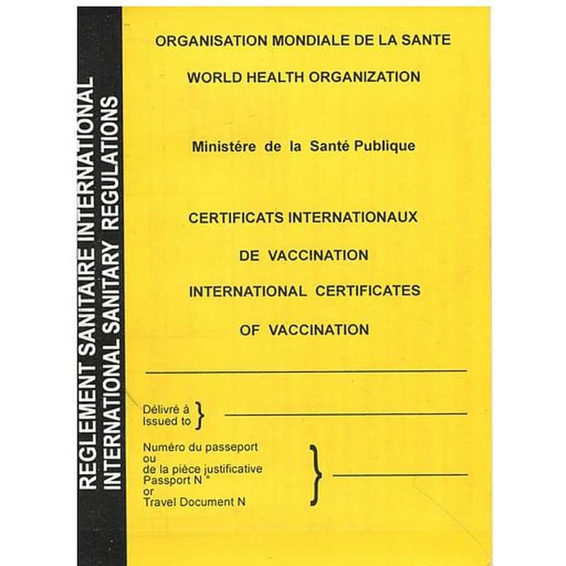 Certificats internationaux de vaccination شهادة دولية في التلقيح