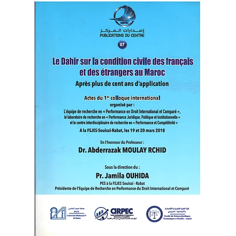 LE DAHIR SUR LA CONDITION CIVILE DES FRANCAIS ET DES ETRANGERS AU MAROC