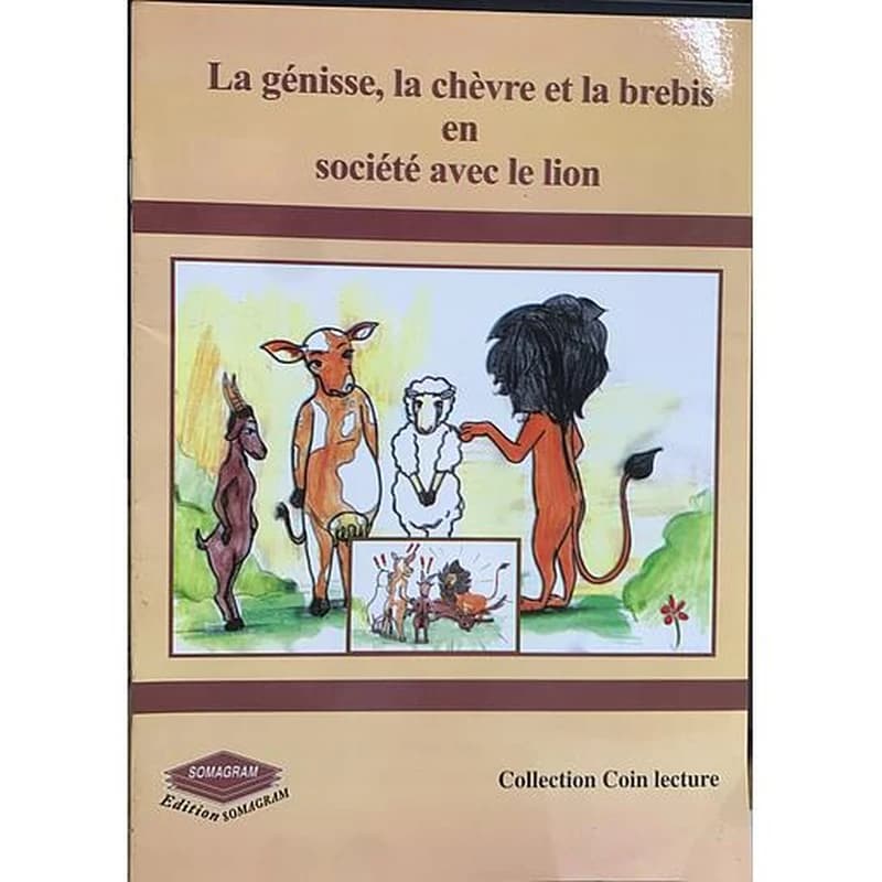 La génisse la chèvre et la brebis en société avec le lion