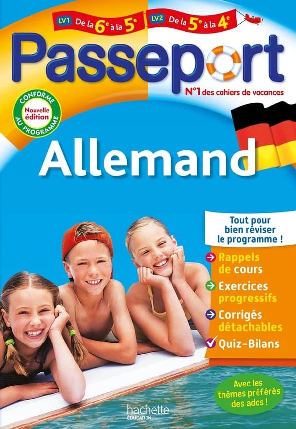 Passeport : allemand ; LV1, de la 6e à la 5e ; LV2, de la 5e à la 4e