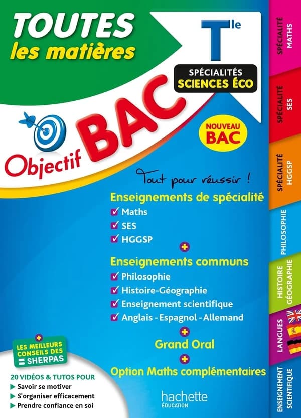 Objectif bac : toutes les matières ; terminale, spécialités sciences éco