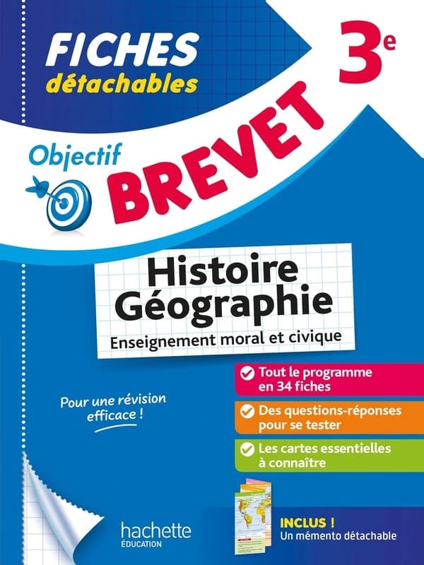 Objectif brevet : Histoire-Géographie-EMC ; 3e ; Fiches détachables