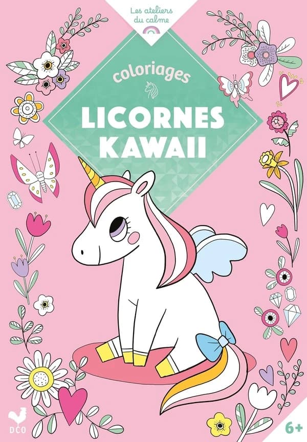 Coloriages licornes kawaii