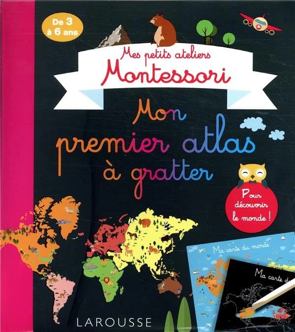 Mon premier atlas à gratter : mes petits ateliers Montessori
