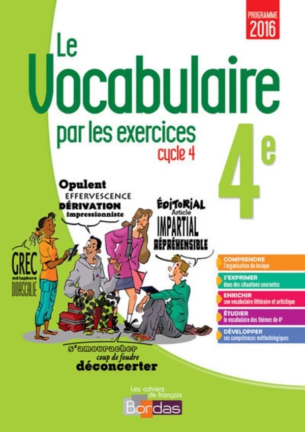 Le vocabulaire par les exercices 4e Cycle 4