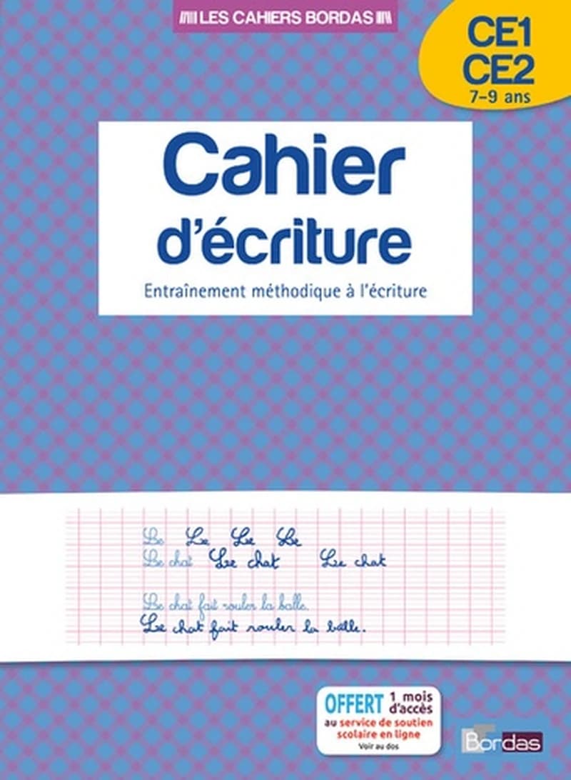 Cahier d'écriture : CE1, CE2 : entraînement méthodique à l'écriture : 7