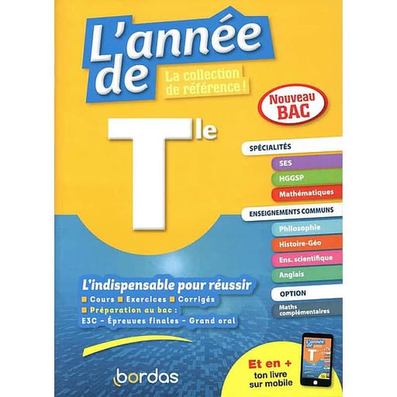 L'année de : terminale ; spécialités SES, HGGSP, mathématiques (édition 2020)