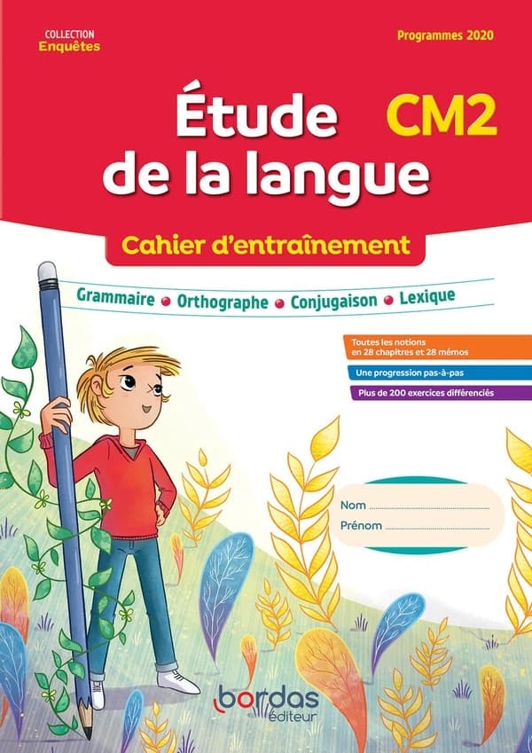Enquêtes au CM2 ; étude de la langue ; cahier d'entraînement (édition 2023)