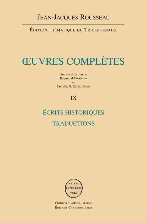 Écrits historiques, traductions
