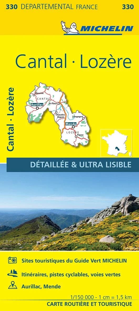 Cantal, Lozère (Éd. 14) réalisé et publié par Michelin, cartes et plans