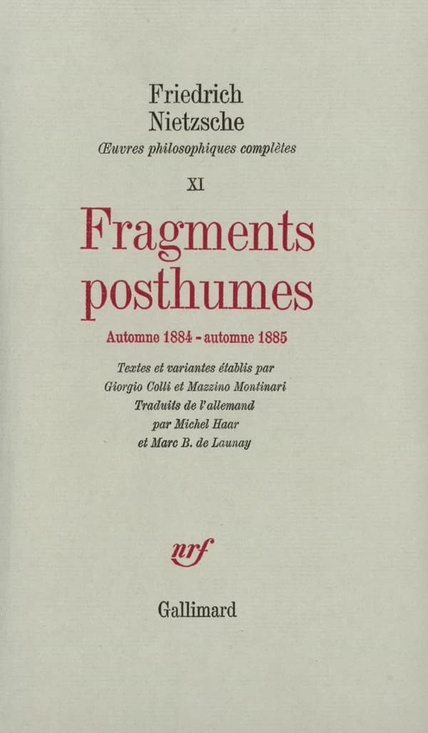 Œuvres philosophiques complètes.... 11, Fragments posthumes