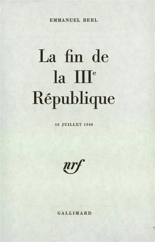 La fin de la iii republique