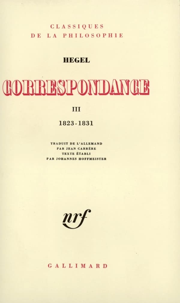Correspondance : 1823-1831