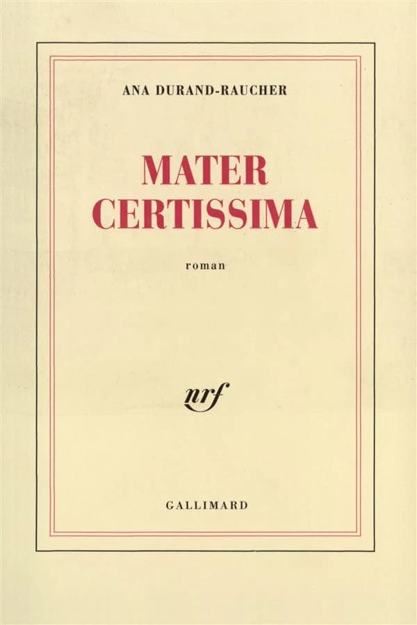 Mater certissima : roman