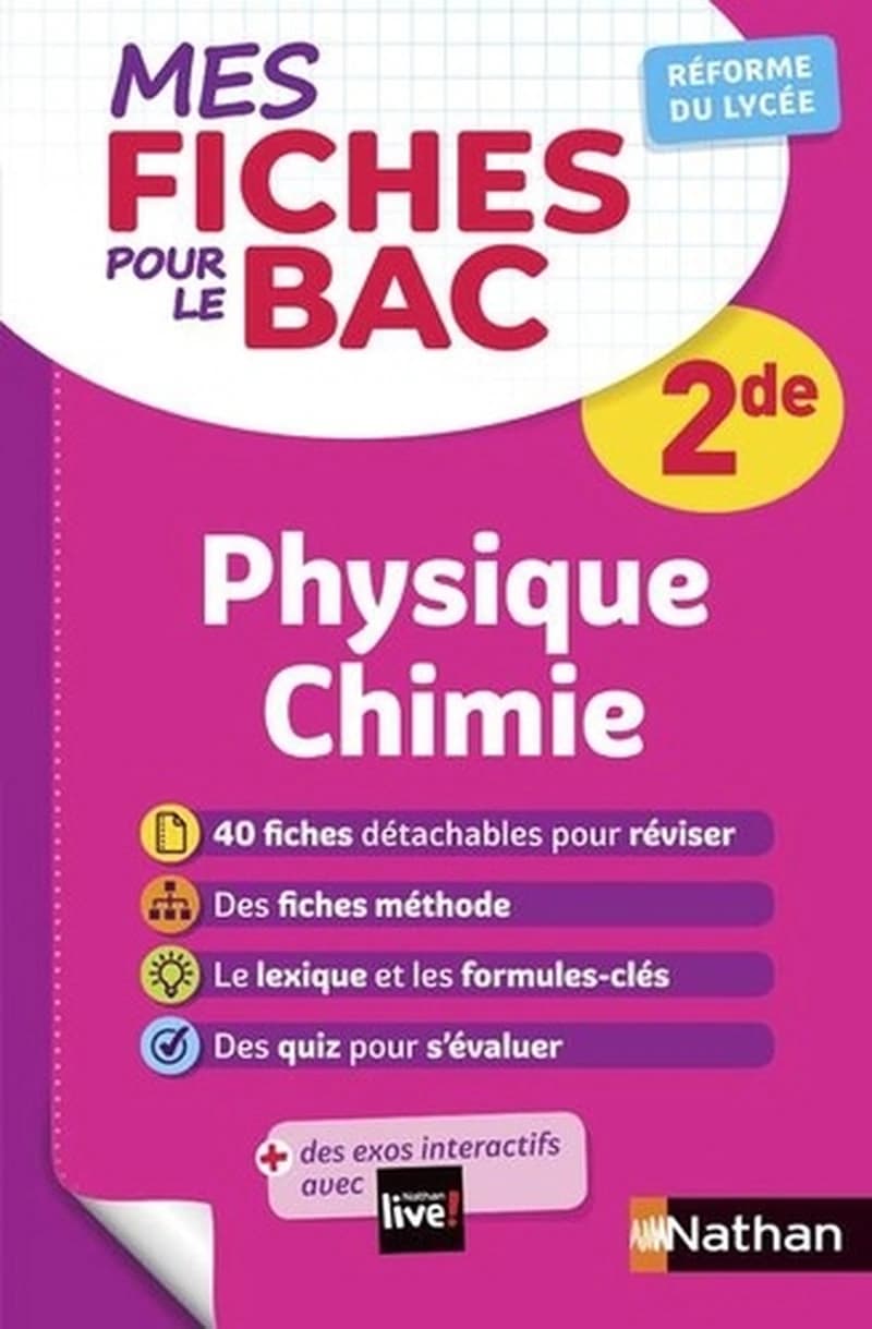 MES FICHES ABC DU BAC Tome 31 : mes fiche physique-chimie ; 2de (édition 2020)