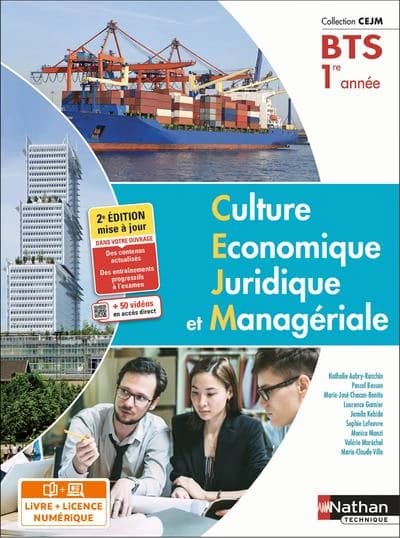 Culture économique, juridique et managériale : BTS : 1re année : livre + licence élève (édition 2022)