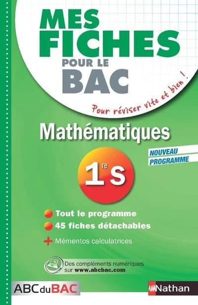 MES FICHES ABC DU BAC t.25 : mathématiques ; 1re S