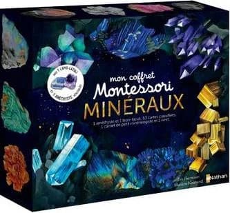 Mon coffret Montessori minéraux : Avec 1 améthyste, 1 lapis-lazuli, 1 livret, 1 carnet, 63 cartes