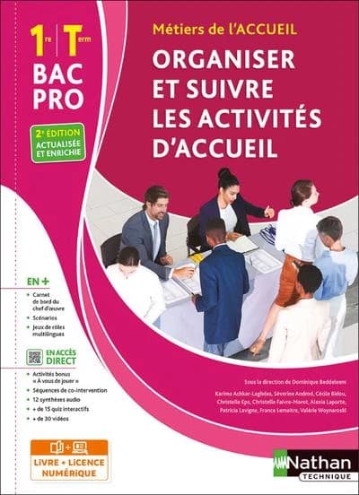 Organiser et suivre les activités d'accueil ; bac pro 1re et terminale, métiers de l'accueil (édition 2023)