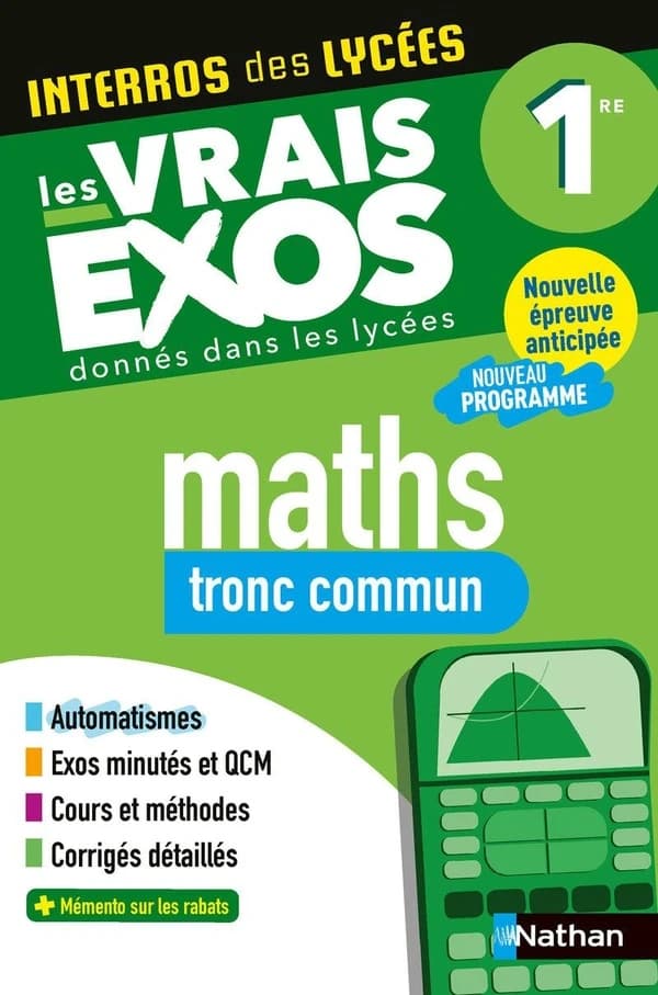 Interros des lycées : Mathématiques tronc commun ; 1re (édition 2027)