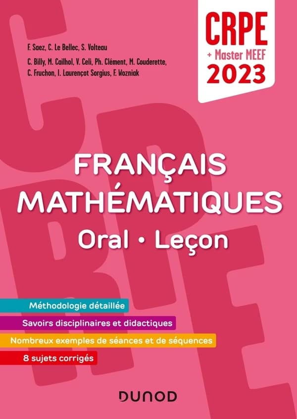 Français maths : oral, leçon : CRPE + Master MEEF 2023