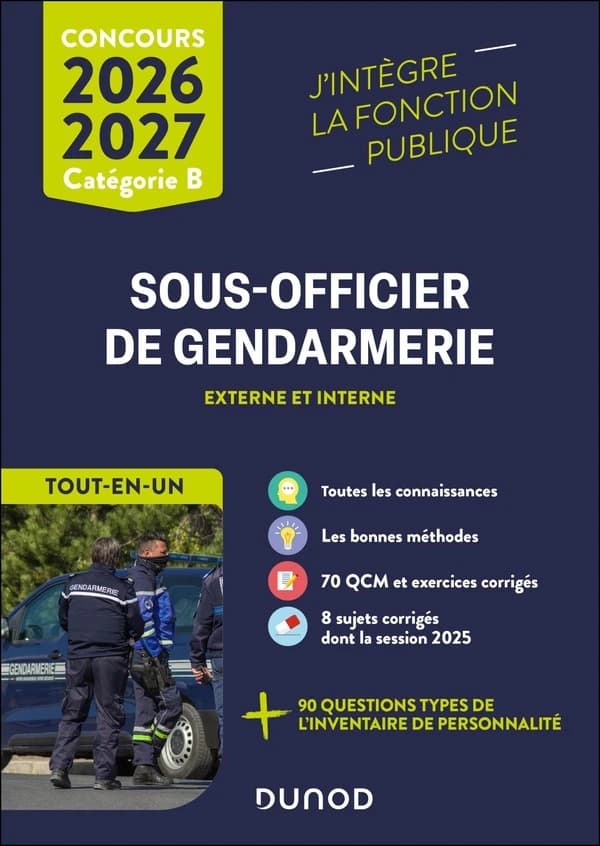 Concours Sous-officier de gendarmerie externe et interne - Tout-en-un 2026
