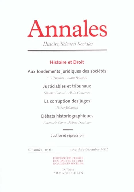 ANNALES HISTOIRE SCIENCES SOCIALES n.57