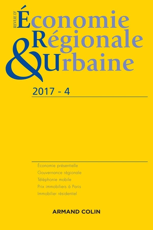 Revue d'économie régionale et urbaine n.4 : 2017