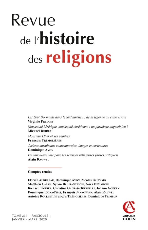 Revue de l'histoire des religions n.237 : janvier-mars 2020 ; varia