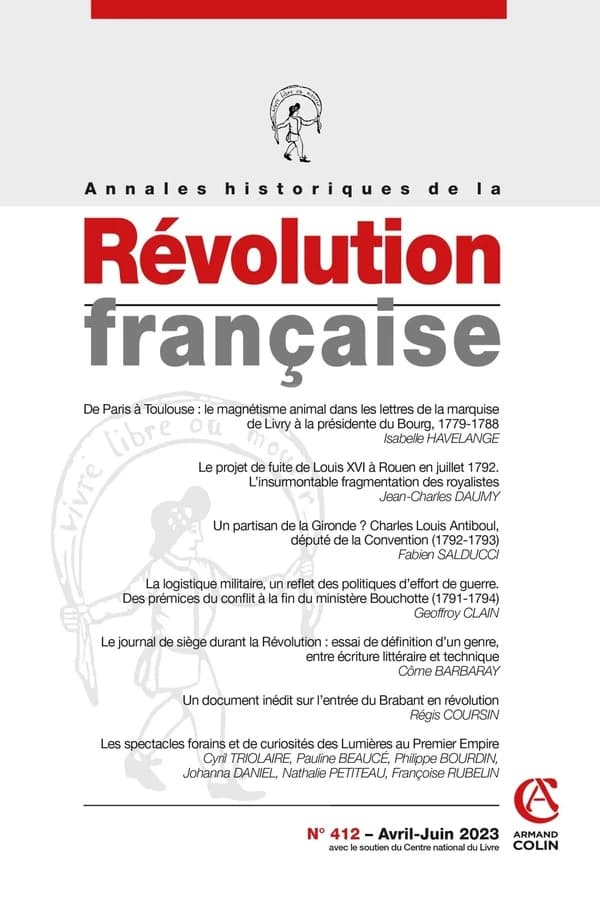 Annales historiques de la révolution française n.412 : avril-juin 2023