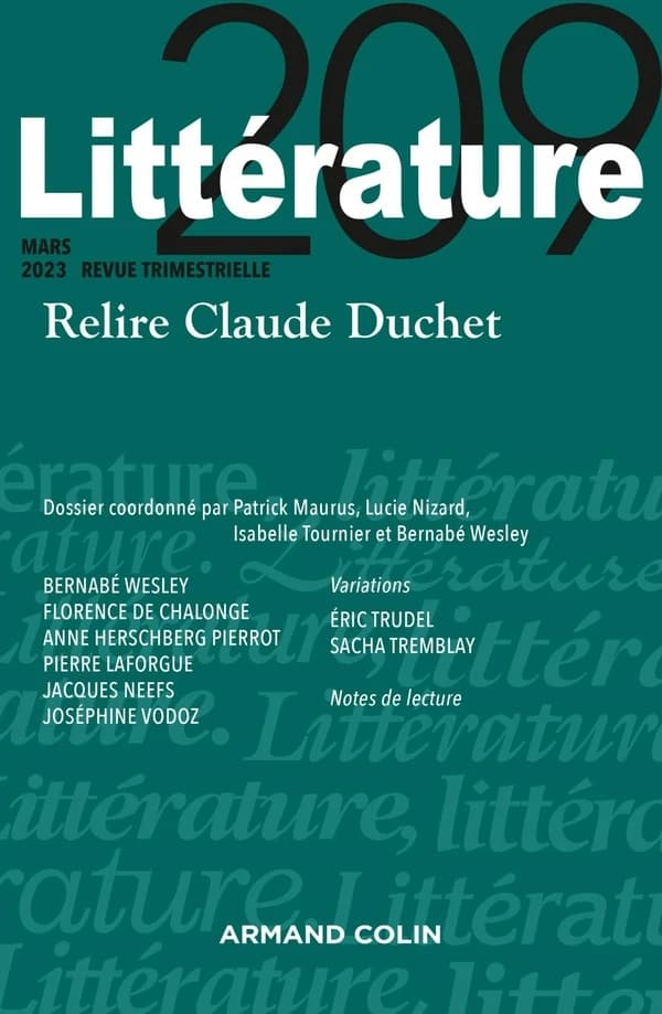 Littérature n.209 : relire Claude Duchet