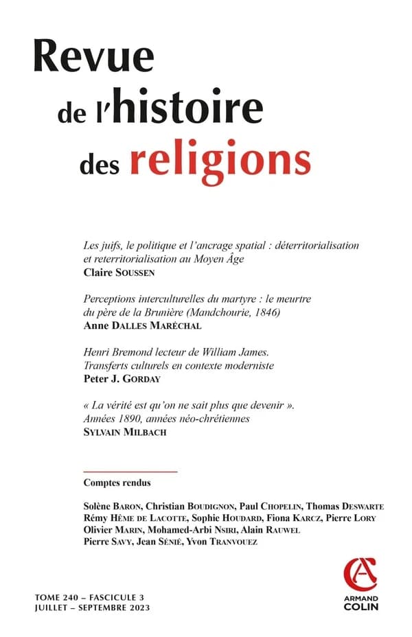 Revue de l'histoire des religions n.240