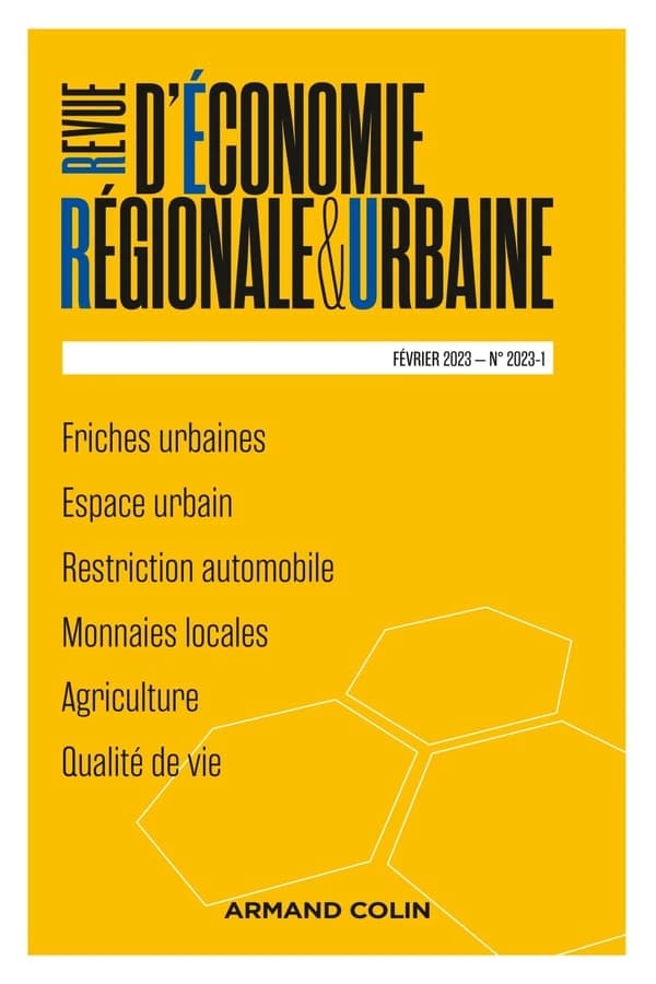 Revue d'économie régionale et urbaine n.2023