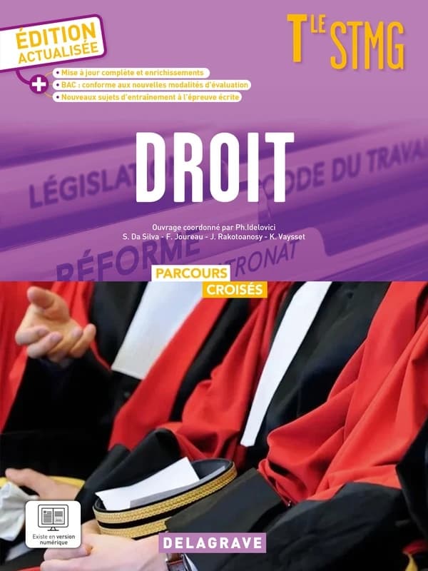 Parcours croisés : Droit : Terminale STMG ; Manuel de l'élève (édition 2024)