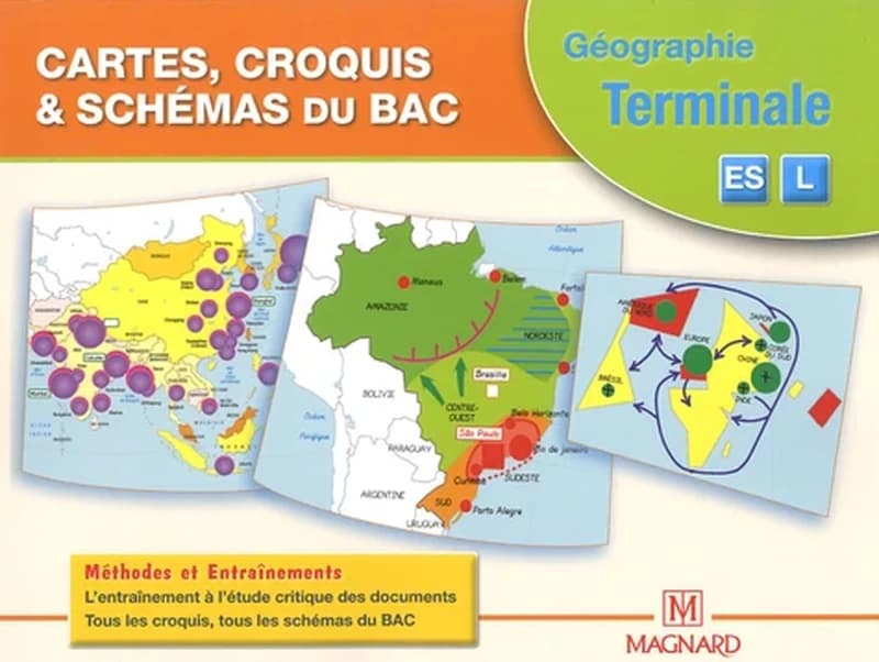 Cartes, croquis & schémas du bac : méthode et entaînement : géographie terminale ES, L