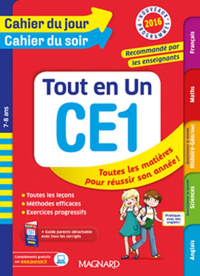 2016 CAHIER DU JOUR CAHIER DU SOIR TOUT EN UN CE1 7 8 ANS