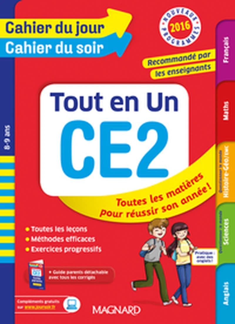 2016 CAHIER DU JOUR CAHIER DU SOIR TOUT EN UN CE2 8 9 ANS