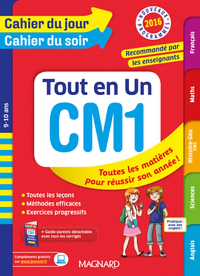 2016 CAHIER DU JOUR CAHIER DU SOIR TOUT EN UN CM1 9 10 ANS